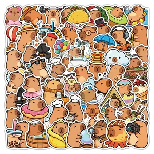 50pcs Cute Cartoon Capybara Stickers, Office Supplies and Notebook Accessories, Suitable for Scrapbooks, Diaries, Laptops, Water Bottles, Cars, Etc., Designed Based on Faith