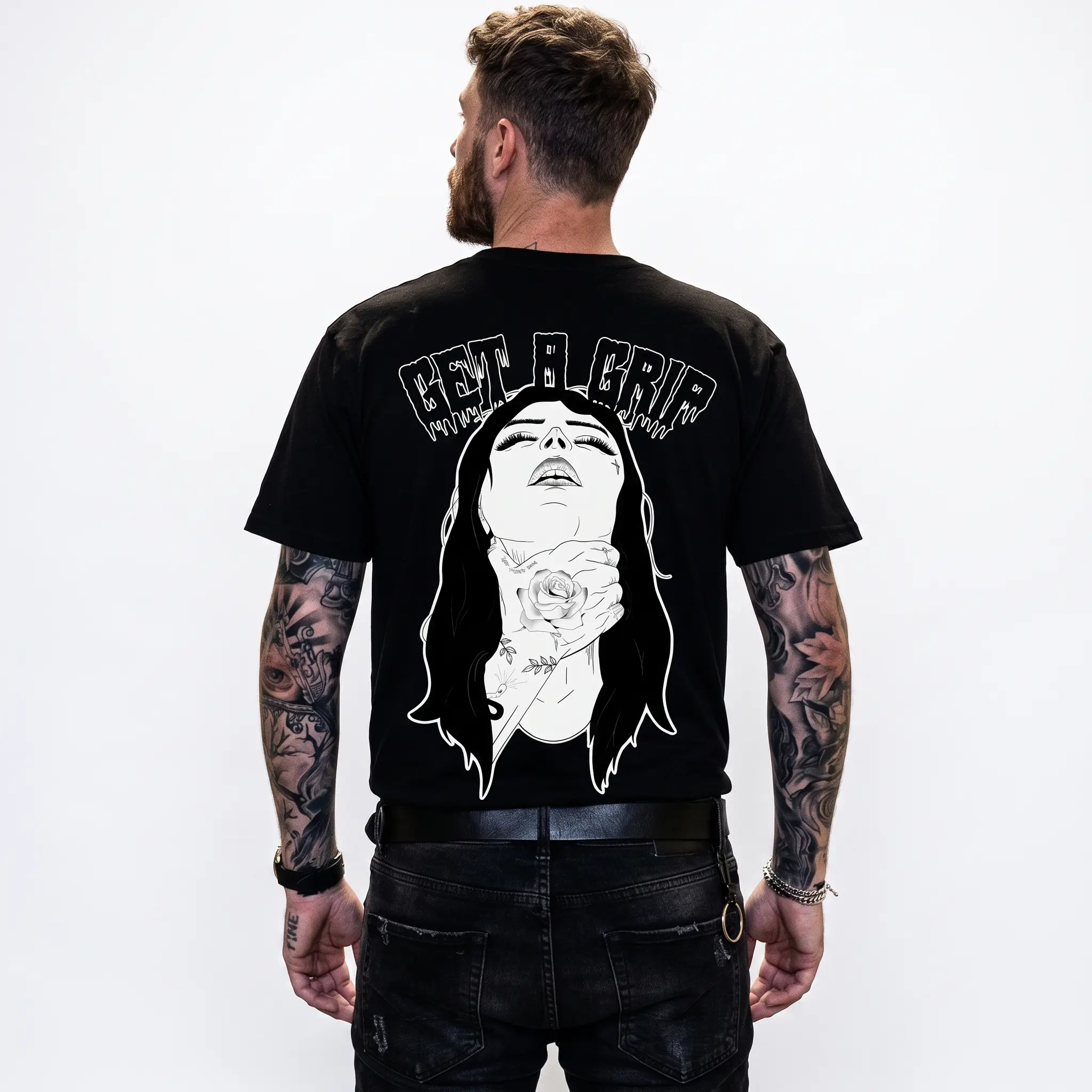 Get A Grip Girl Tshirt Hoodie Sweatshirt Aesthetic Tattoo Outfits Streetwear Style Retro Vintage Y2k Men Graphic Tees Casual Unisex Crewneck Top