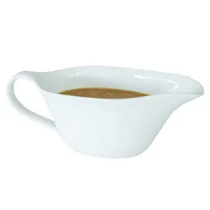 Heartland Home Porcelain Gravy Boat | 16oz Capacity | Drip-Free Spout for Easy Pouring | Classic Farmhouse Design | Perfect for Sauces & More!