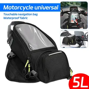 New Motorcycle Magnetic Fuel Tank Bag, Outdoor Riding Multi-Functional Storage Bag, Phone Navigation Organizer, Essential Gear for Riders