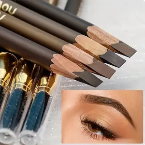 Ultimate Waterproof Eyebrow Pencil Set of 2, Long Lasting Smudge-Proof Formula with Brush, Perfect Natural Finish for All Skin Types, Eyebrow Makeup Products