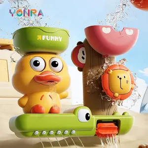 Baby Bath Toy Cute duck shape With suction cup Bathtub Toy Set for Kids BPA Free Kids Shower Toddlers Boys Girls Birthday Gifts