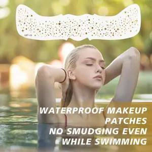 Glitter Freckles Face Tattoo - 6pcs Gold Stardust Sparckles & Sparkle Freckle Tattoo, Face Glitter Makeup Patches,Water Transfer Metallic Eye Glitter for Professional Makeup, Dancer Costume Parties | Women & Girls,Christmas Gift Valentine's Day gift