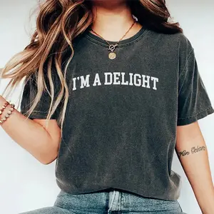 I'm a Delight graphic Comfort Colors tee with a fun motivational saying, made from soft cotton fabric, relaxed fit chic womenswear, perfect as a funny and inspiring gift for girls.