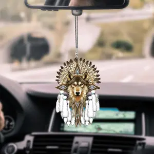 Native American Car Hanging Ornament, Car Accessories Interior Flat 2D Ornament
