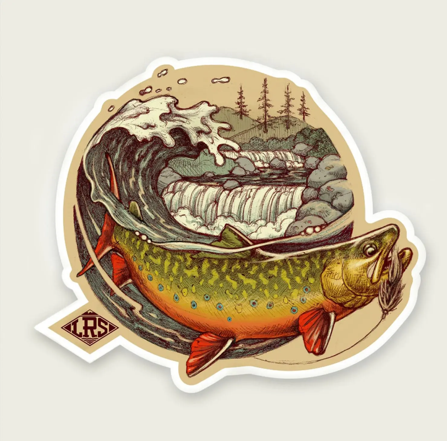 Brook Trout Wave Decal