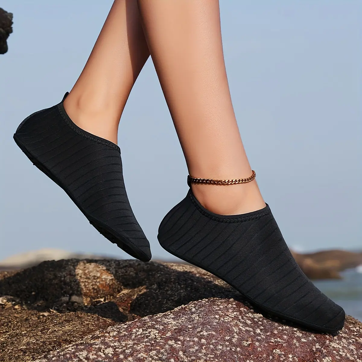 FUNYH Women's Quick-Dry Water Socks For Beach, Yoga, Swimming, Surfing |   Versatile Indoor/Outdoor Fitness Shoes |   Breathable