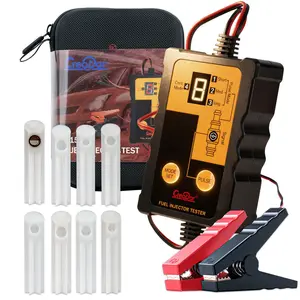 Creator Fuel Injector Testing and Cleaning Tool Kit, 8 Pulse Modes, 4-Wire Dual-Channel Simultaneous Testing, 8 Adapter Sizes, 12V/5V Output for DIY Auto Repair