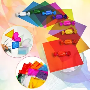 80pcs Vibrant Colored Cellophane Sheets - 7.5x7.5 Inches Premium Quality Wrapping Paper for DIY Arts, Crafts, Decoration, Gift Wrapping Supplies, Eid Al-Adha Mubarak Celebrations and More