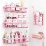 【Halloween】5-Pack Blush Pink Shower Caddy Set No Drill – Bathroom Decor Set Rustproof Waterproof Strong Adhesive | Shower Organizer Bathroom Accessories Soap Dish Toothbrush Holder | Aesthetic Renter Friendly Cozy Home Must Have Gift for Her | Pink