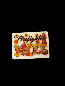 F/C29- (1)PC 1.2" Firefighter WIFE Focal Bead for DIY Keychains, Wristlets, Cup Charms, Car Charms ETC