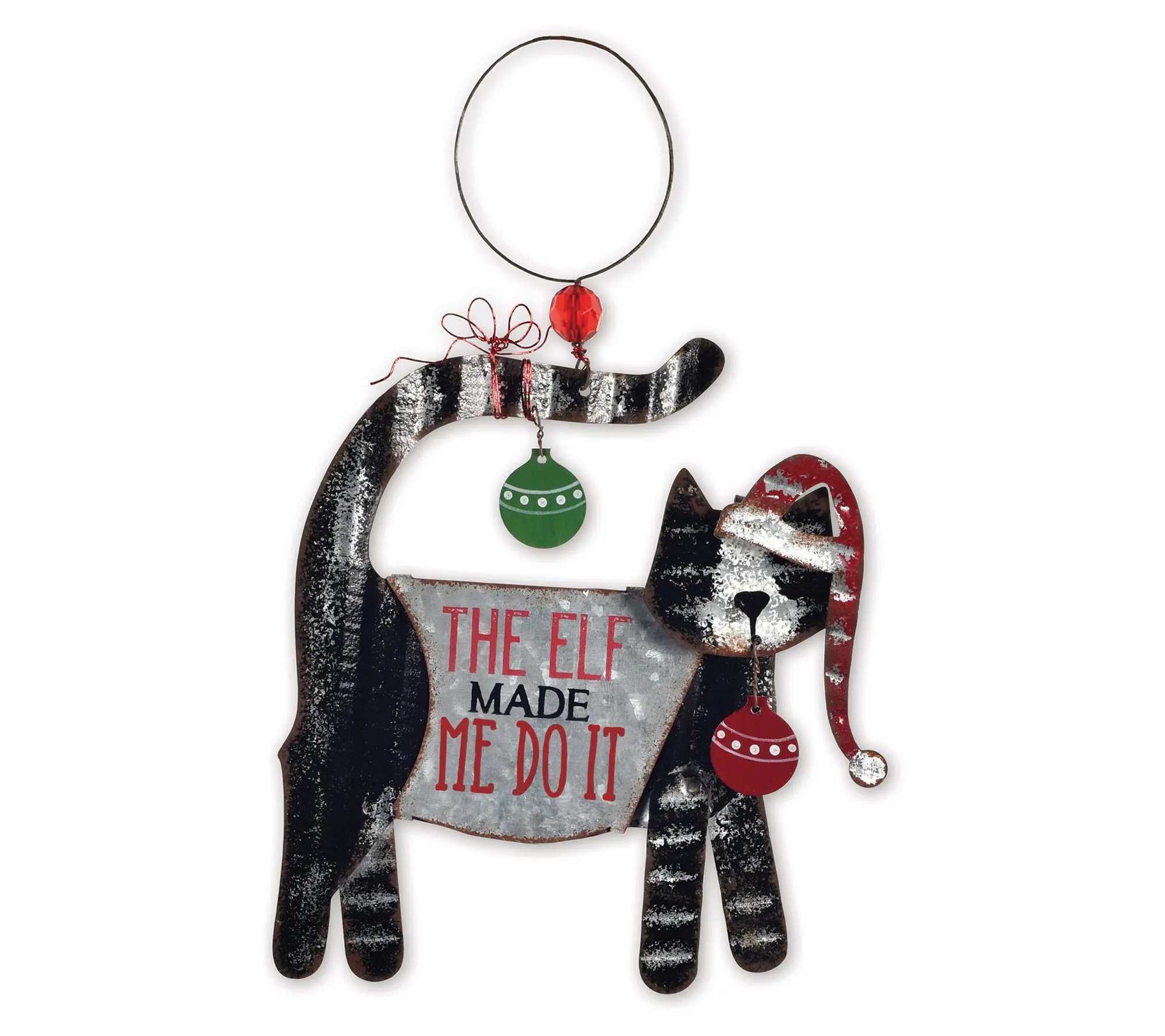SVD galvanized metal kitty ornament