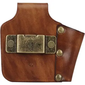 Leather Tape Measure Holster Belt Tool Loop -  Brown