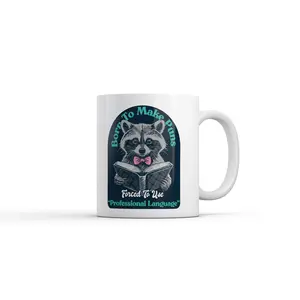 Born to Make Puns Forced to Use Professional Language Mug Funny Sarcastic Graphic Novelty Coffee Cup - 11oz Funny Coffee Mugs Ceramic Printed Drinkware Cup