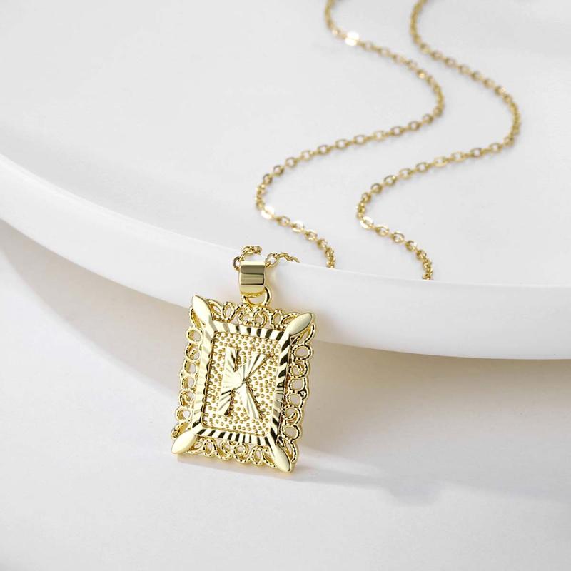 letter A-Z name initials necklace for men and women, birthday special holiday gift, basic style, simple and elegant men jewelry