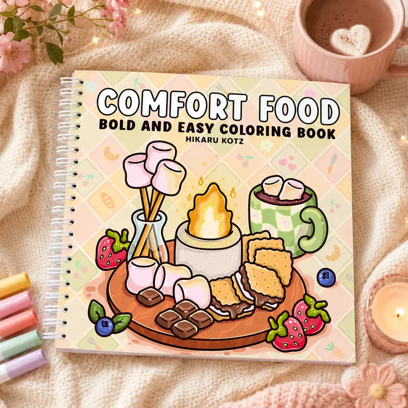 Comfort Food: Bold and Easy Coloring Book for Adults and Teens