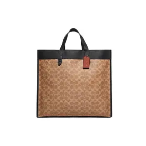 Coach Field 40 Classic Monogram Large Tote Bag in Canvas and Leather for Women