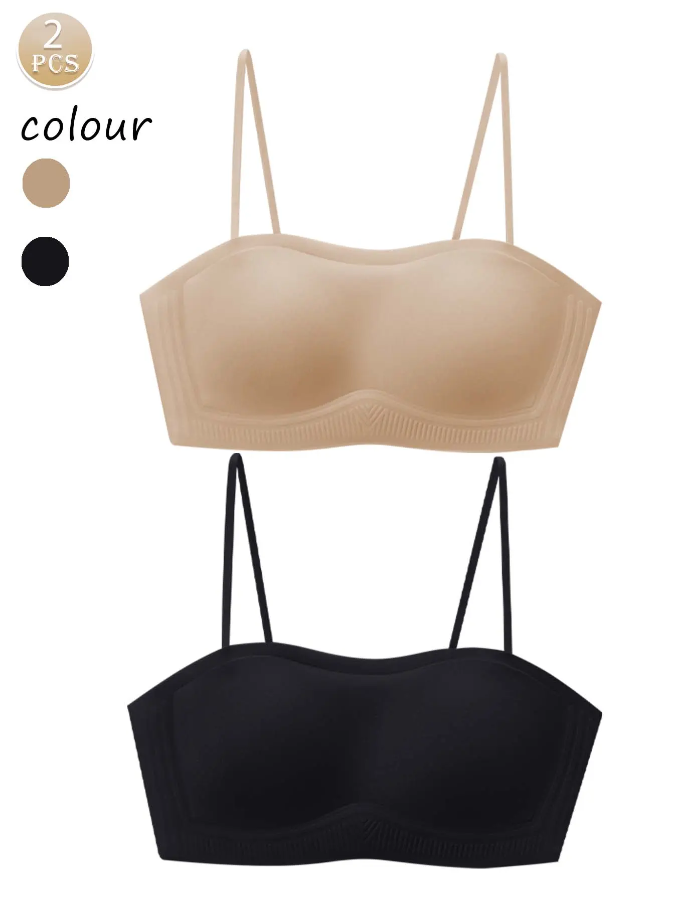2pcs Women Fashion Seamless Jelly Adhesive Bra Comfortable Invisible Underwear Daily Wear