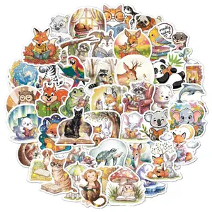 Reading Animals Stickers Set (50 pcs)
