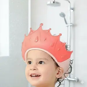 Adjustable silicone Baby Bath Hat, Anti-Slip Wash Cap Set for Infants. Waterproof Eye Protection, Eco-Friendly Shower Helmet, Soft & Secure Ear Cover, Essential Bath Accessory for Newborns.
