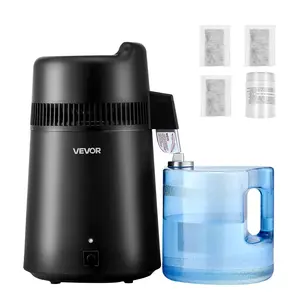 【Summervibes】VEVOR Water Distiller, 6L 1.6 Gallon Larger Pure Water Purifier Filter For Home Table Countertop, 900W Plastic Distilled Maker, Stainless Steel Interior Drinking Machine to Make Clean Waters, Black