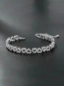 Women's Elegant Rhinestone Decorated Hollow Out Heart Design Cuff Bangle, Exquisite Trendy Elegant Minimalist Bangle for Women, Fashionable Jewelry for Women As Gift, Matching Bracelet for Women, for Fall Fall, Heart Shaped Bracelet