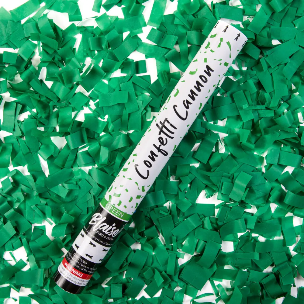 18-in Biodegradable Green Paper Confetti Cannon, Smokeless Festival Party Supplies Spray, Home Decoration, 18 inches, for Birthday Celebrations, Indoor/Outdoor Use, Shoots 20 ft High