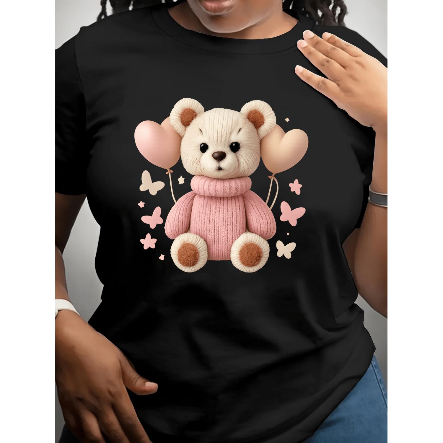 Stylish and Cute Teddy Bear Valentines Day TShirt with Soft Fabric and Pretty Design