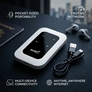 2026 Travel 4G WiFi Mobile Hotspot Wide Compatibility Portable 4G WiFi Hotspot Device 300Mbps Long Battery Life for Campervan