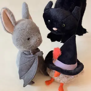 Halloween Bat Owl Cat Plush Toy, Mystery Fuzzy Toy, Perfect Holiday Atmosphere Decoration, Cute Halloween Gift for Friends