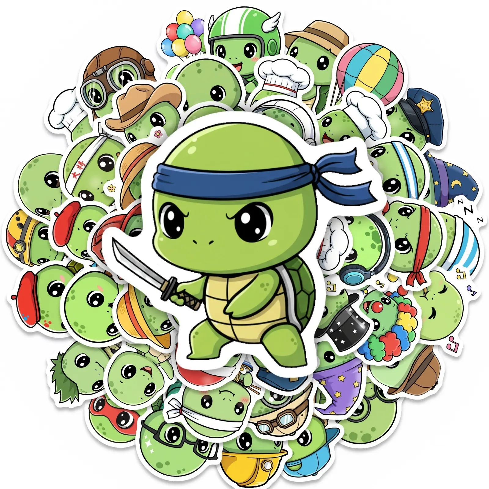 50pcs Turtle Stickers, Suitable for Scrapbooks, Diaries, Laptops, Water Bottles, Cars, Etc. A Gift with A Positive Message and Based on Faith, Funny Car Stickers, Decorative Decal, Side Decals