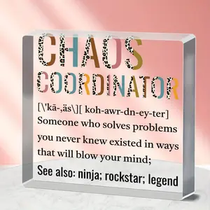 1pc Unique Appreciation Gifts, Decorative Desk Sign for Women Office Teacher, Coworker, Mom - Birthday Gifts for Office Chaos Coordinator