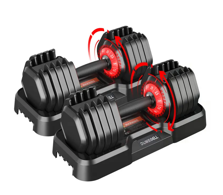 Single Adjustable Dumbbell, 2.5-25 lbs, Compact 10-in-1 Multifunctional Fitness Equipment with Quick-Adjust Dial and Anti-Slip Grip for Home Gym, Strength Training Equipment, Full Body Workout, Resistance Training