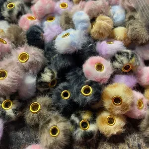 Fluffy Beads - Colorful Collection with Gold Accents and Varied Shades of Fur Texture including a Leopard print option in various colors