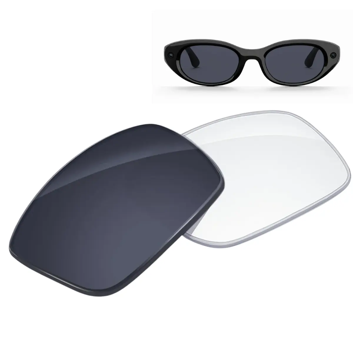 LIFEART Replacement Lenses for Meta Starfire Frames, Black Tint, Brown Tint, Abrasion Resistant, Anti-Glare, Blue Light Blocking Lens