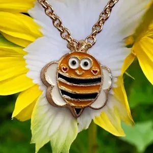 Bee Happy Bumblebee charm Necklace