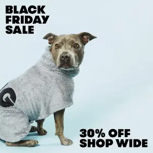 DOG Poncho - Grey - Made from sustainable soft bamboo cotton - Vet recommended
