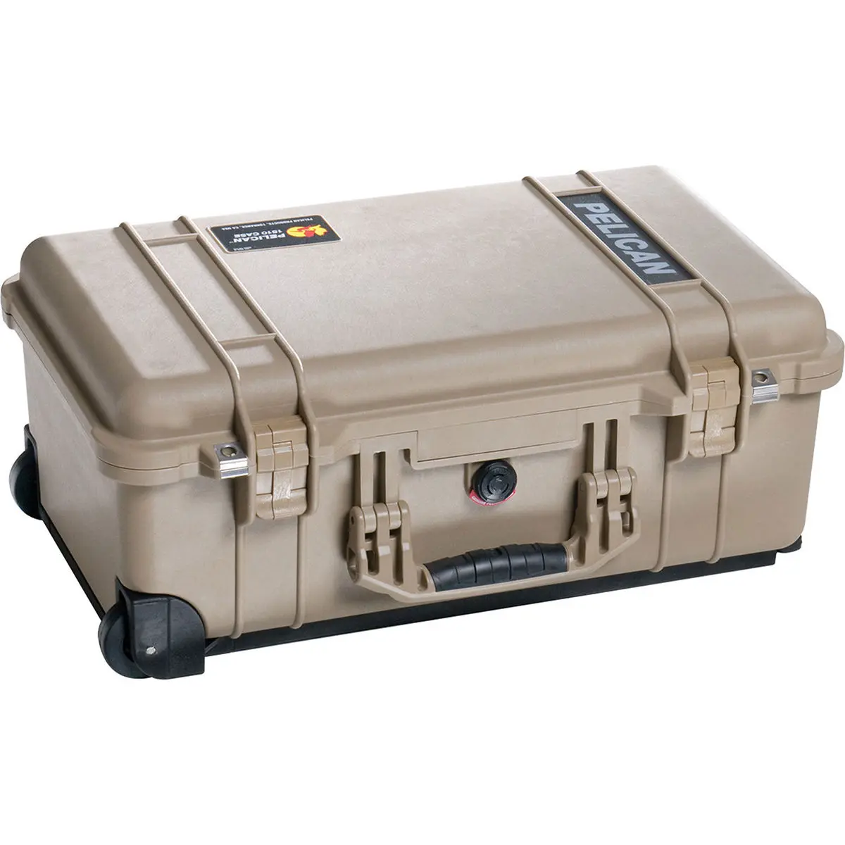 Pelican 1510 Watertight Wheeled Carry On Hard Case, Without Foam, Desert Tan