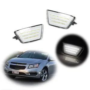 2pcs For 2011 2012 2013 2014 2015 Chevy Cruze Clear Lens White LED Front Bumper Side Marker lamps Lights, Replace OEM 42334145, GM2551198, 42334144, GM2550198