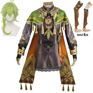 Collei Cosplay Costume Sumeru Dendro Avidya Forest Ranger Trainee Collei Outfits Dress Socks Wig For Comic