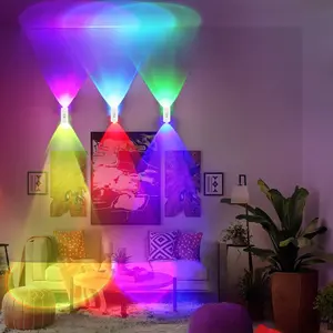 Rechargeable LED Night Light with Motion Sensor, RGB Sunset Gradient Wall Lamp for Entryway Bedroom Desk Closet