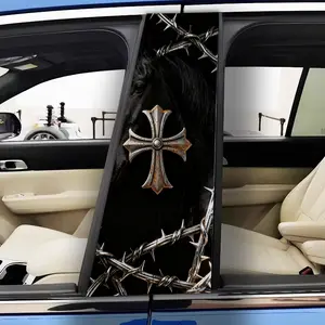 2-Piece Thorn Gothic Cross sticker, waterproof, scratch-resistant, for all models - cars, for Audi, Honda, Mitsubishi, Ford, Volkswagen, BMW, Opel, Porsche, Citroen. Sedans, SUVs, MPVs