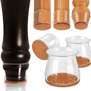 Silicone Chair Leg Floor Protectors, Felt Furniture Pads for Hardwood Floors, Rubber Chair Leg Protectors for Hardwood Floors, Chair Leg Caps Chair Leg Covers for Wooden Floors