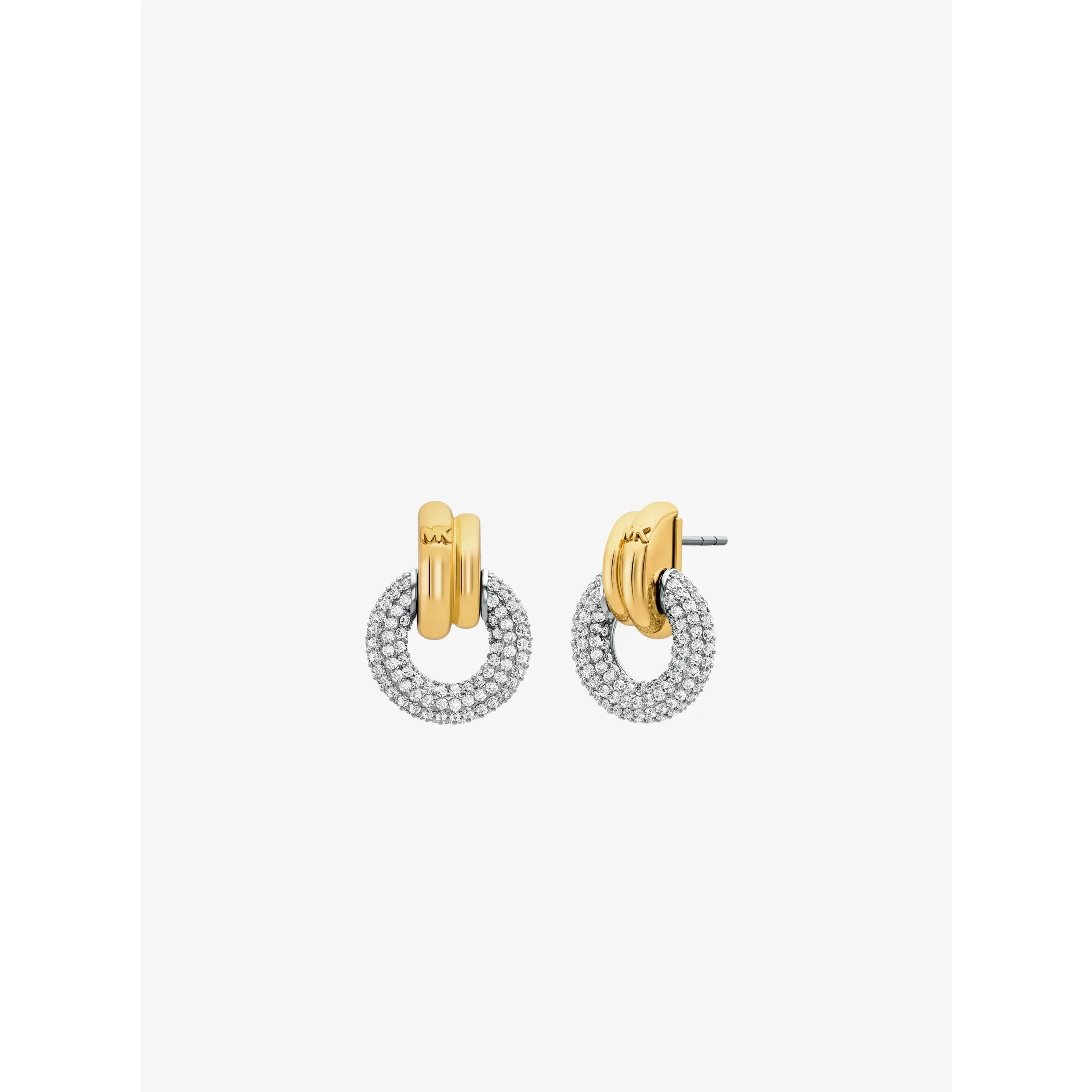 Pavé Interlocking Hoop Earrings