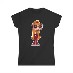 Powerpuff "Blossom" Buzball Girls Tee, Women's Graphic T-Shirt, Cute Cartoon Character Top, Bright and Fun Shirt, Gift for Her, Trendy Clothing