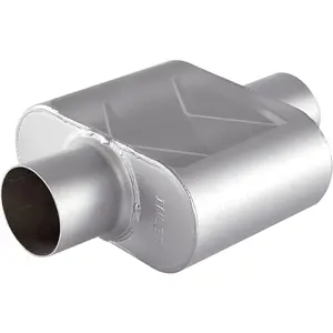 Exhaust Muffler with Aggressive Sound Anti-corrosive Chamber Performance Muffler for Cars Trucks 2.5" center in 2.5" center out overall 13"