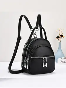 Women's Fashionable Backpack, Casual Versatile Zipper Backpack, Trendy All-match Crossbody Bag for Daily Used, Backpacks Women