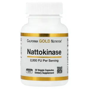 California Gold Nutrition Nattokinase, Proteolytic Enzyme, 2,000 FUs, 30 Veggie Capsules
