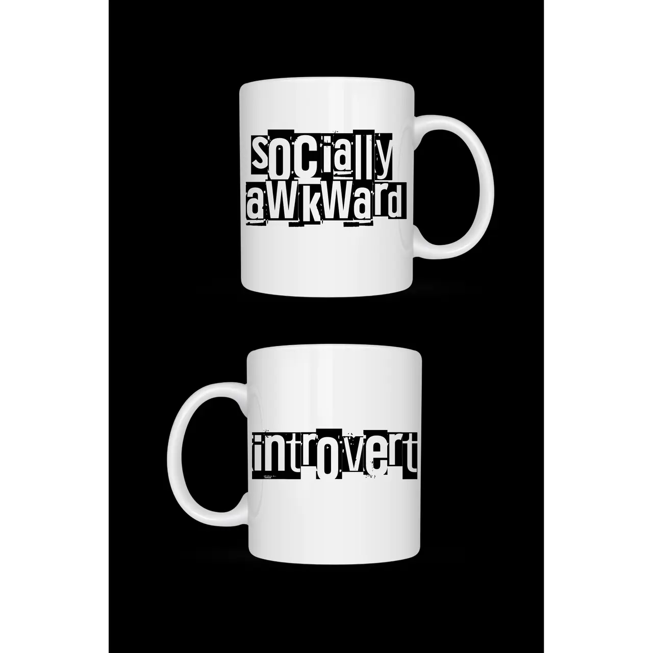 “Socially Awkward / Introvert” Two-Sided Ceramic Mug - Official Book Merch