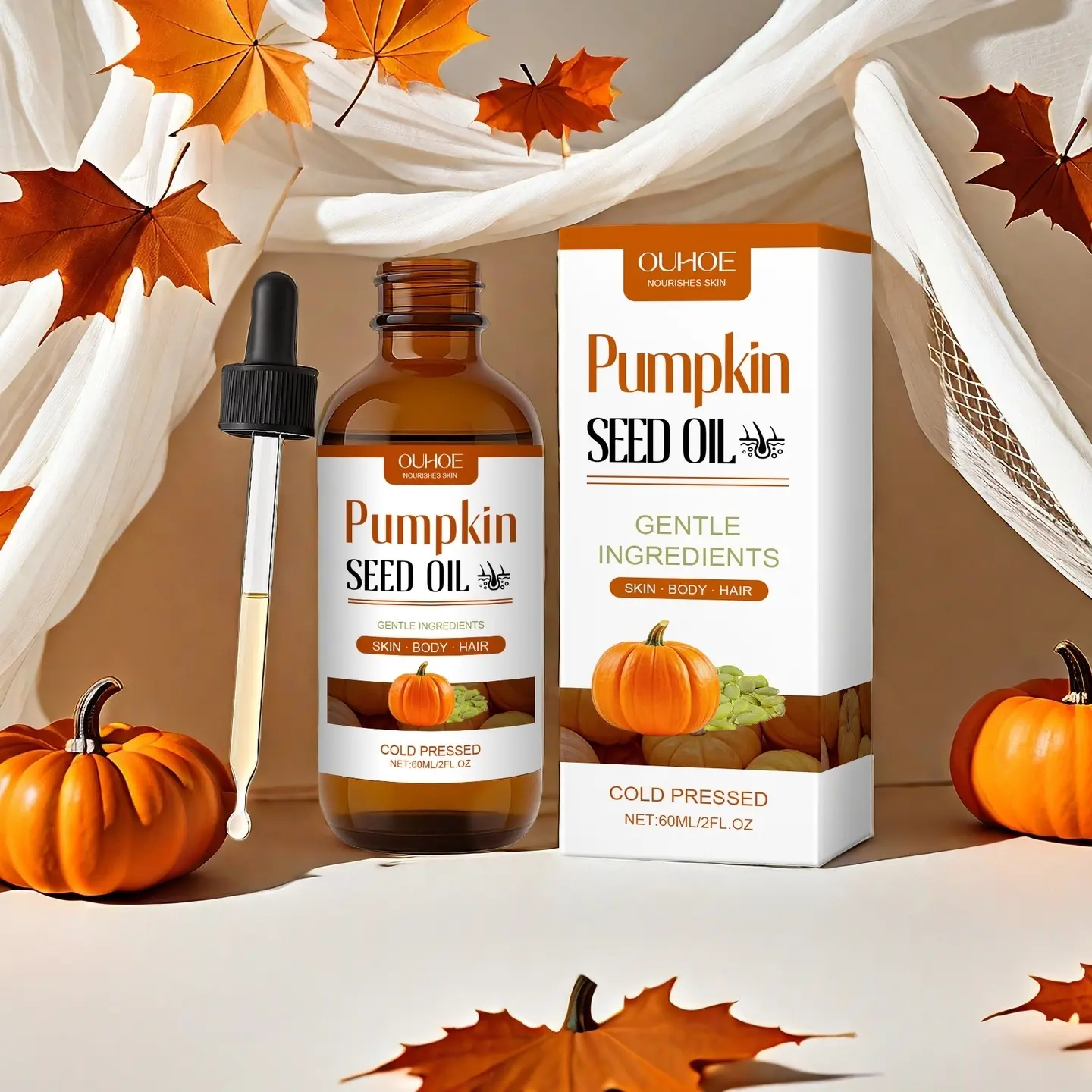 Pumpkin Seed Hair Oil, Soothe Strengthen Oil, Hair Strengthener, Smooth Nourishing Shine, Scalp Care Moisturizing, Hydrating Hair Silk, Gentle Conditioning Treatment